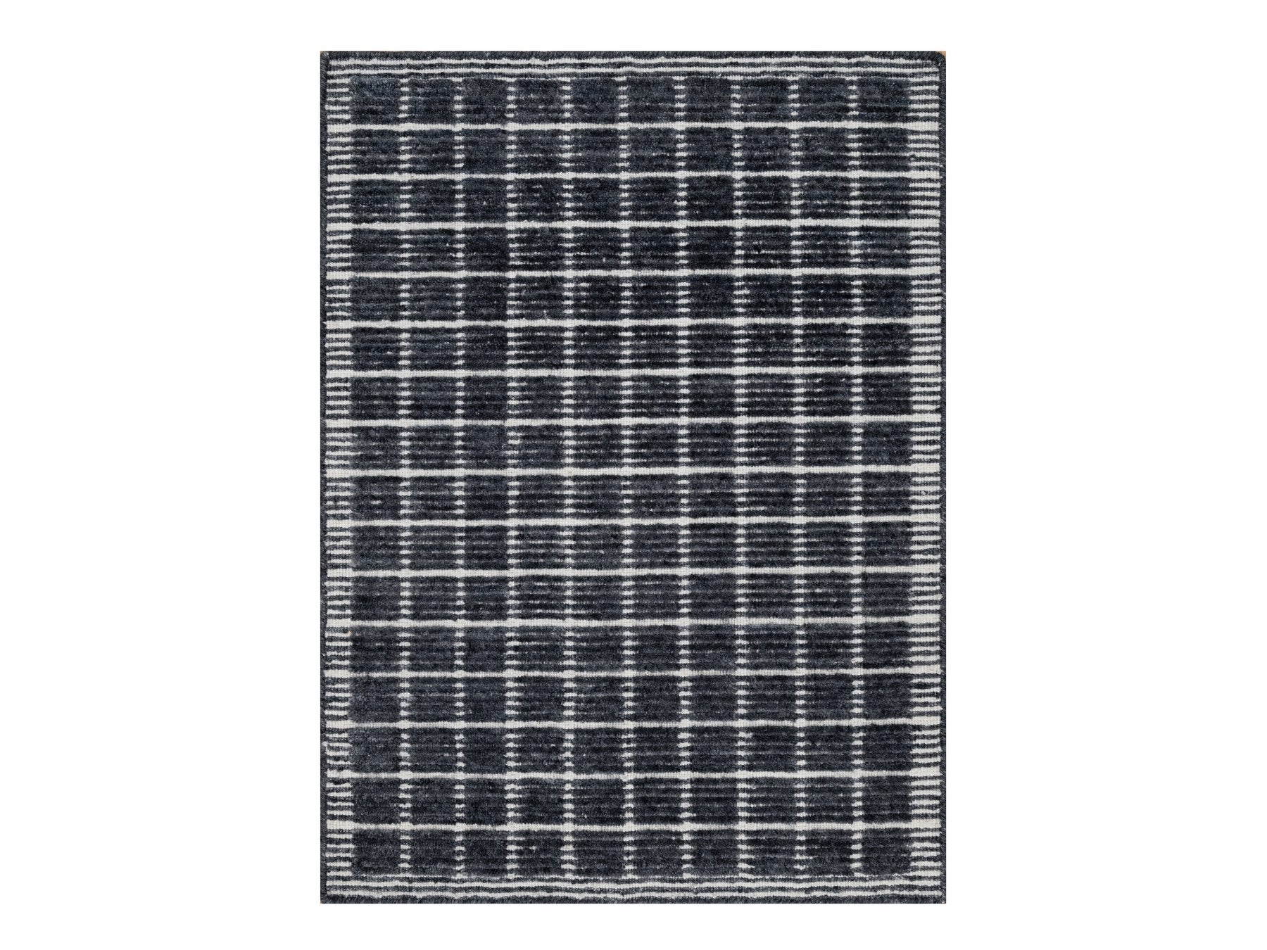 Modern / Contemporary hand-knotted wool rug in Black, 2'3" x 3'1", SKU O091065