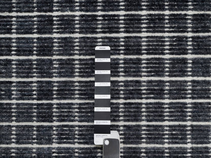 Modern / Contemporary hand-knotted wool rug in Black, 2'3" x 3'1", SKU O091065