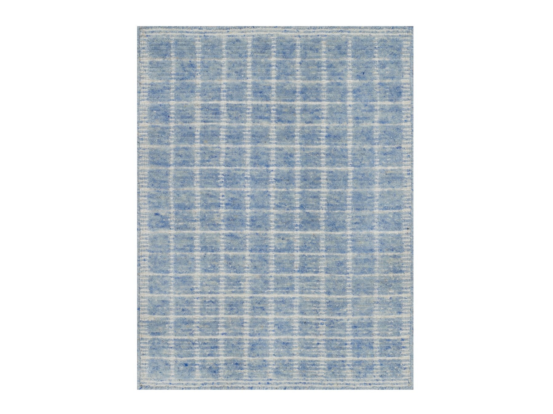 Modern / Contemporary hand-knotted wool rug in Blue, 2'4" x 3'0", SKU O091072