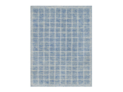 Modern / Contemporary hand-knotted wool rug in Blue, 2'4" x 3'0", SKU O091072