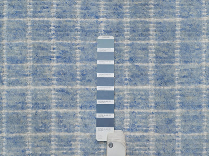 Modern / Contemporary hand-knotted wool rug in Blue, 2'4" x 3'0", SKU O091072