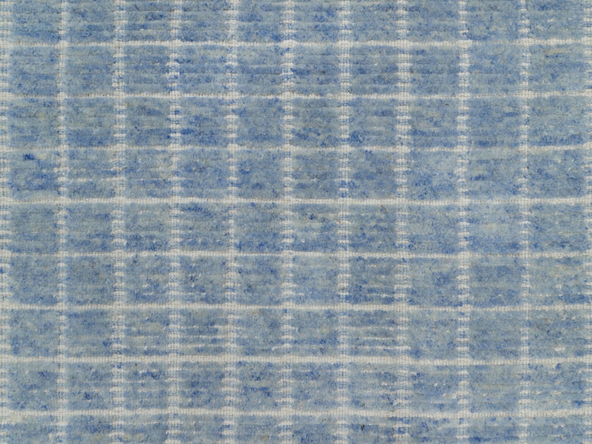 Modern / Contemporary hand-knotted wool rug in Blue, 2'4" x 3'0", SKU O091072