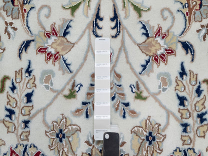 Ivory 9'8" x 9'8" Fine Oriental Hand knotted Wool/Silk Rug - Sku: O091075
