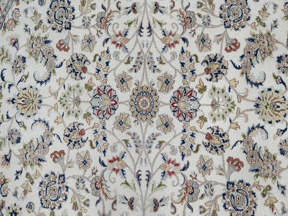 Ivory 9'8" x 9'8" Fine Oriental Hand knotted Wool/Silk Rug - Sku: O091075