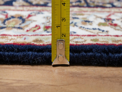 Nain Traditional hand-knotted wool/silk runner in Blue, 2'6" x 13'3", SKU O091076