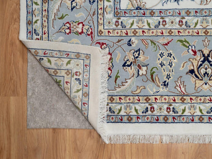 Ivory 10'1" x 10'2" Fine Oriental Hand knotted Wool/Silk Rug - Sku: O091079