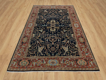 Heriz Traditional hand-knotted wool rug in Blue, 6'2" x 9'2", SKU O091086