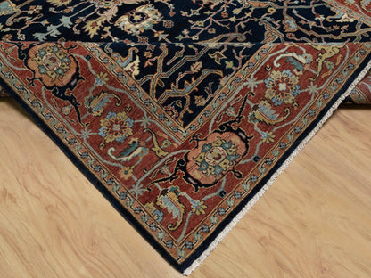 Heriz Traditional hand-knotted wool rug in Blue, 6'2" x 9'2", SKU O091086