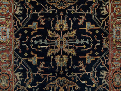 Heriz Traditional hand-knotted wool runner in Blue, 4'2" x 10'2", SKU O091088
