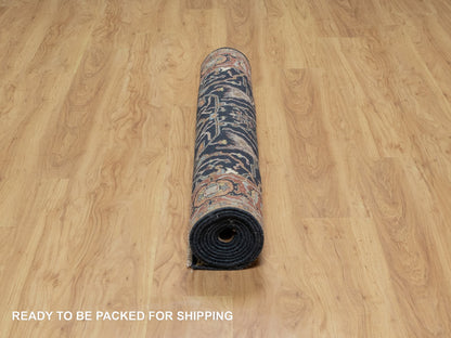 Heriz Traditional hand-knotted wool runner in Blue, 4'2" x 10'2", SKU O091088