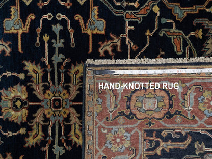 Heriz Traditional hand-knotted wool runner in Blue, 4'2" x 10'2", SKU O091088