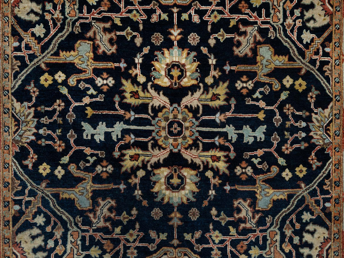Heriz Traditional hand-knotted wool rug in Blue, 5'0" x 7'2", SKU O091099