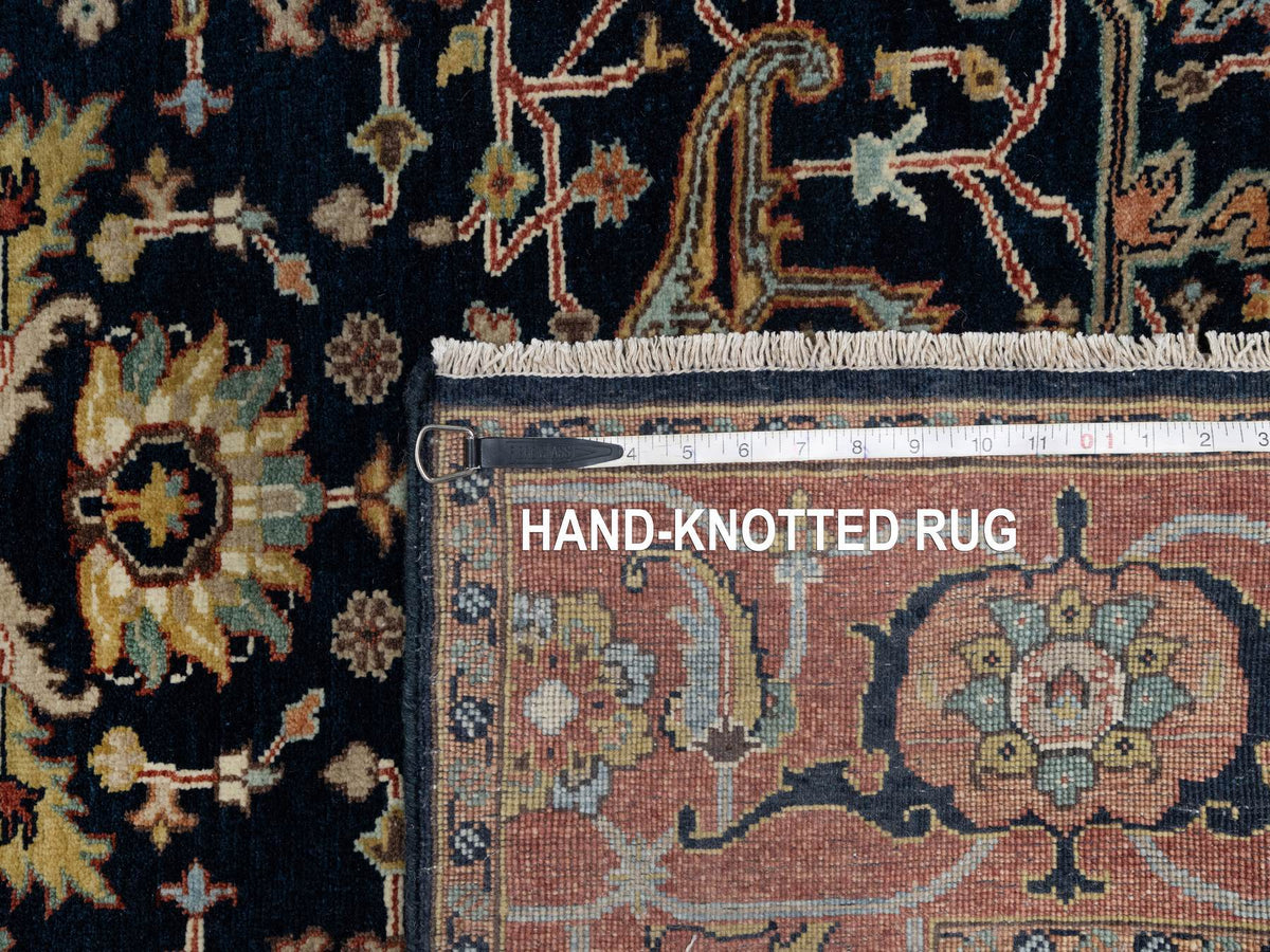 Heriz Traditional hand-knotted wool rug in Blue, 5'0" x 7'2", SKU O091099