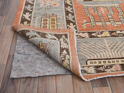 Orange 12'1" x 14'6" Khotan and Samarkand Hand knotted Wool Rug - Sku: O0910