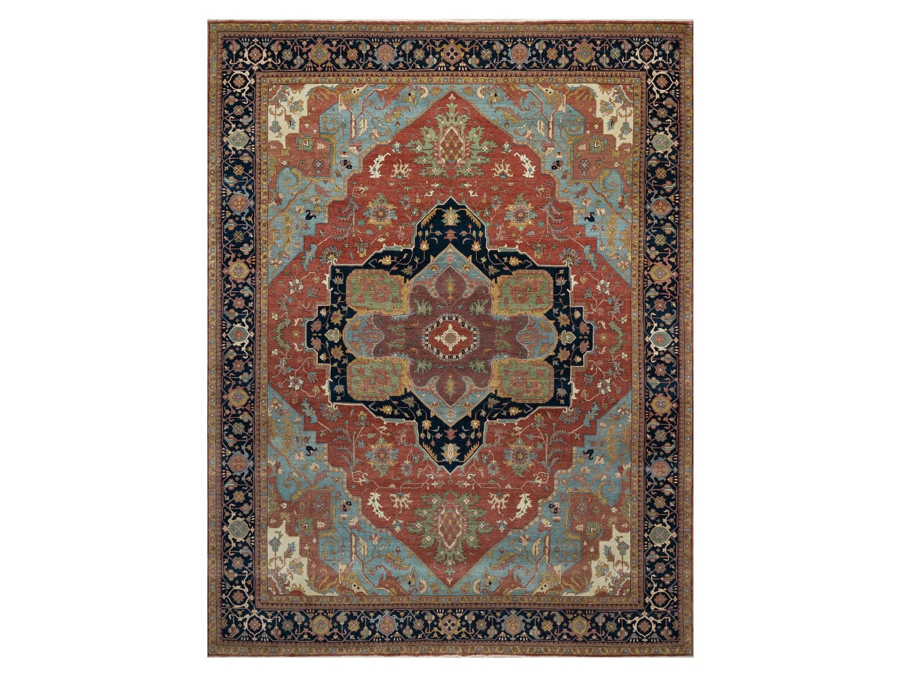 Heriz Traditional hand-knotted wool rug in Red, 11'9" x 15'4", SKU O091109
