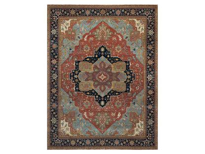 Red 11'9" x 15'4" Traditional Hand knotted Wool Rug - Sku: O091109