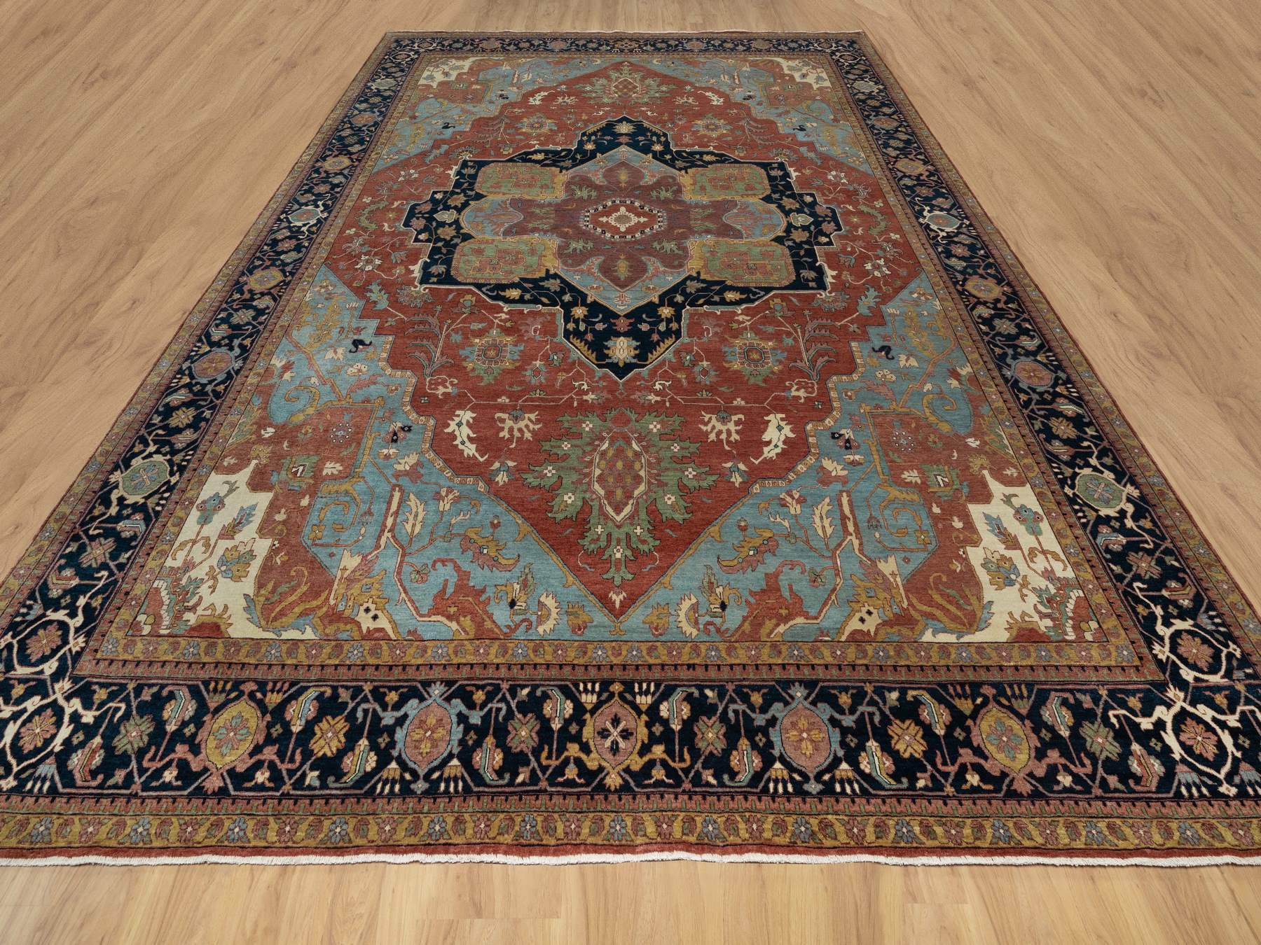 Heriz Traditional hand-knotted wool rug in Red, 11'9" x 15'4", SKU O091109