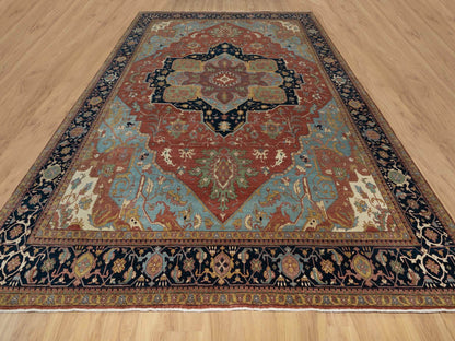 Red 11'9" x 15'4" Traditional Hand knotted Wool Rug - Sku: O091109