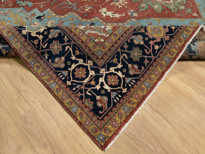 Red 11'9" x 15'4" Traditional Hand knotted Wool Rug - Sku: O091109