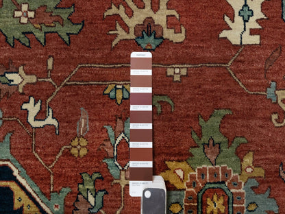 Red 11'9" x 15'4" Traditional Hand knotted Wool Rug - Sku: O091109