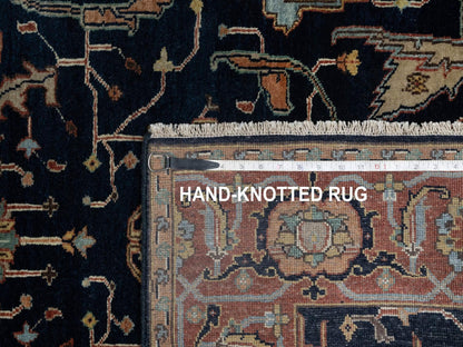 Heriz Traditional hand-knotted wool runner in Blue, 4'2" x 8'1", SKU O091110