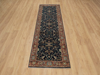 Heriz Traditional hand-knotted wool runner in Blue, 2'6" x 8'1", SKU O091113