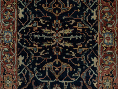 Heriz Traditional hand-knotted wool runner in Blue, 2'6" x 8'1", SKU O091113