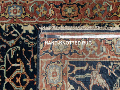 Heriz Traditional hand-knotted wool runner in Blue, 2'6" x 8'1", SKU O091113
