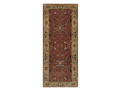 Red 2'7" x 6'1" Traditional Hand knotted Wool Rug - Sku: O091118