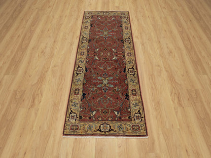 Red 2'7" x 6'1" Traditional Hand knotted Wool Rug - Sku: O091118
