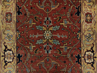 Red 2'7" x 6'1" Traditional Hand knotted Wool Rug - Sku: O091118