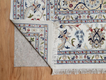 Ivory 8'10" x 12'4" Fine Oriental Hand knotted Wool/Silk Rug - Sku: O091124