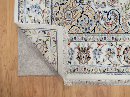 Ivory 5'10" x 9'2" Fine Oriental Hand knotted Wool/Silk Rug - Sku: O091125