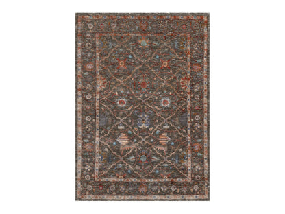 Transitional hand-knotted wool/silk rug in Brown, 5'0" x 7'0", SKU O091133