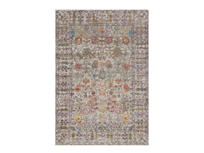 Ivory 4'3" x 6'2" Transitional Hand knotted Wool/Silk Rug - Sku: O091134
