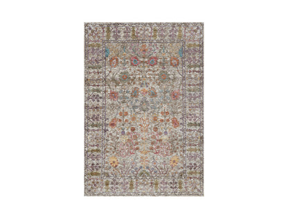 Ivory 4'0" x 6'1" Transitional Hand knotted Wool/Silk Rug - Sku: O091138