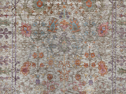 Ivory 4'0" x 6'1" Transitional Hand knotted Wool/Silk Rug - Sku: O091138