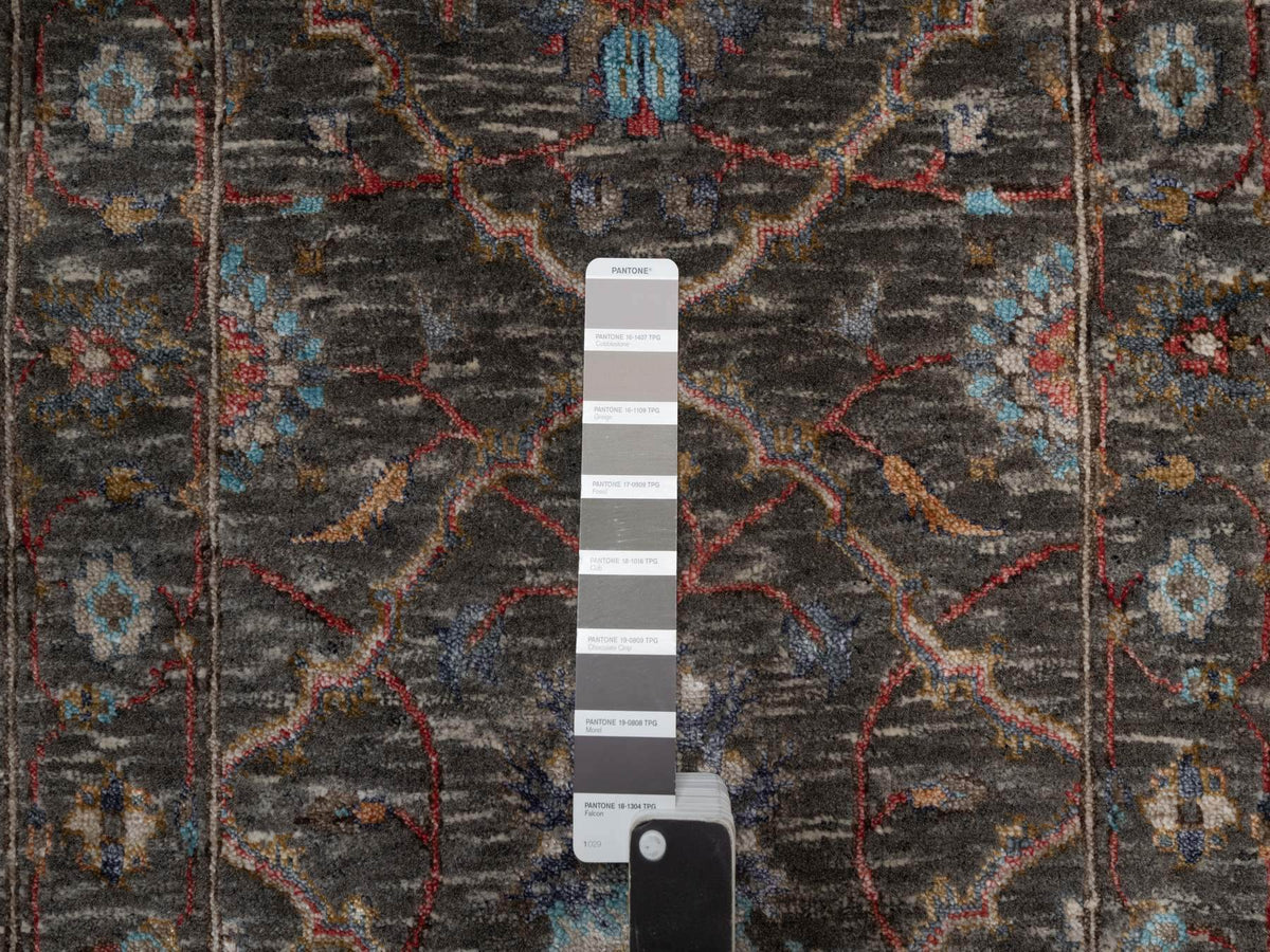 Transitional hand-knotted wool/silk rug in Brown, 2'0" x 3'0", SKU O091152