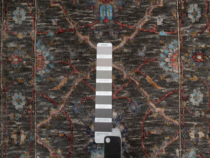 Transitional hand-knotted wool/silk rug in Brown, 2'0" x 3'0", SKU O091152