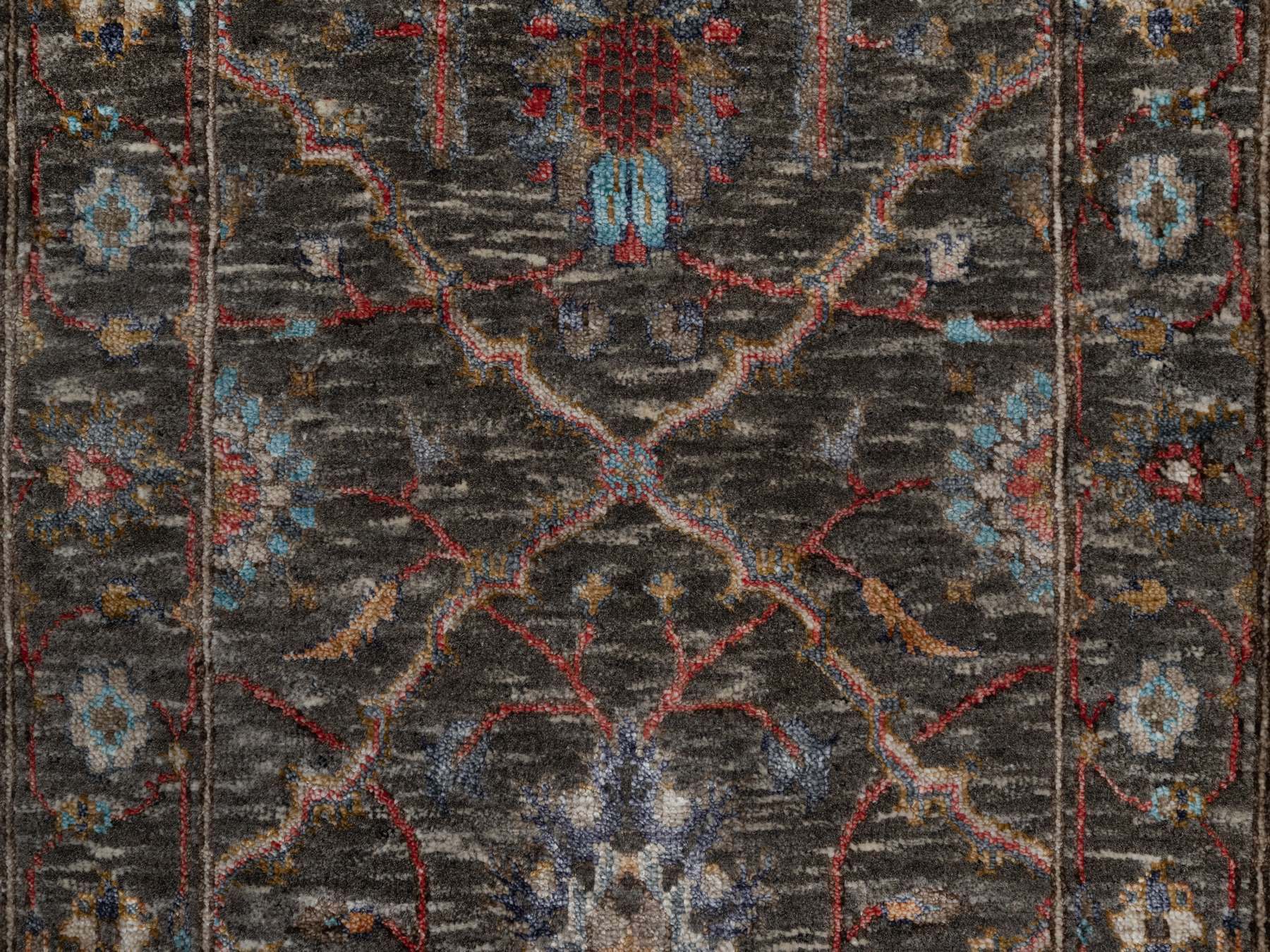 Transitional hand-knotted wool/silk rug in Brown, 2'0" x 3'0", SKU O091152