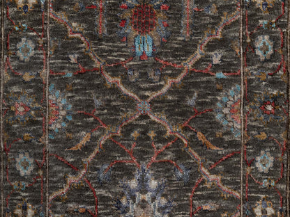 Transitional hand-knotted wool/silk rug in Brown, 2'0" x 3'0", SKU O091152