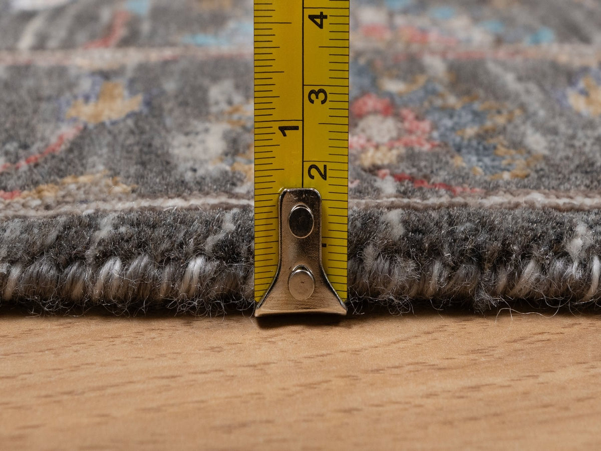 Transitional hand-knotted wool/silk rug in Brown, 2'0" x 3'0", SKU O091152