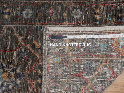 Transitional hand-knotted wool/silk rug in Brown, 2'0" x 3'0", SKU O091152