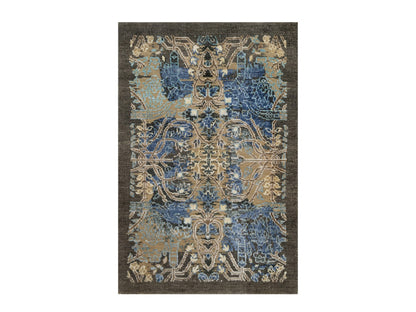 Sarouk Modern / Contemporary hand-knotted wool/silk rug in Brown, 1'11" x 3'0", SKU O091155
