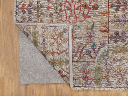 Ivory 2'7" x 23'9" Transitional Hand knotted Wool/Silk Rug - Sku: O091160