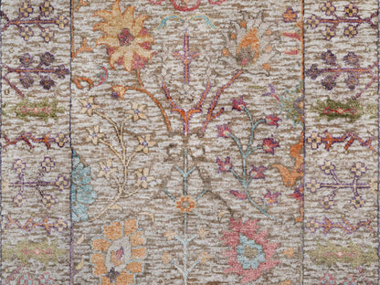 Ivory 2'7" x 23'9" Transitional Hand knotted Wool/Silk Rug - Sku: O091160