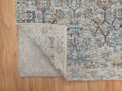 Ivory 2'7" x 25'9" Transitional Hand knotted Wool/Silk Rug - Sku: O091162