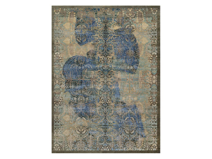 Brown 8'10" x 12'1" Modern / Contemporary Hand knotted Wool/Silk Rug - Sku: O091165