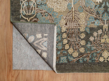 Brown 8'10" x 12'1" Modern / Contemporary Hand knotted Wool/Silk Rug - Sku: O091165