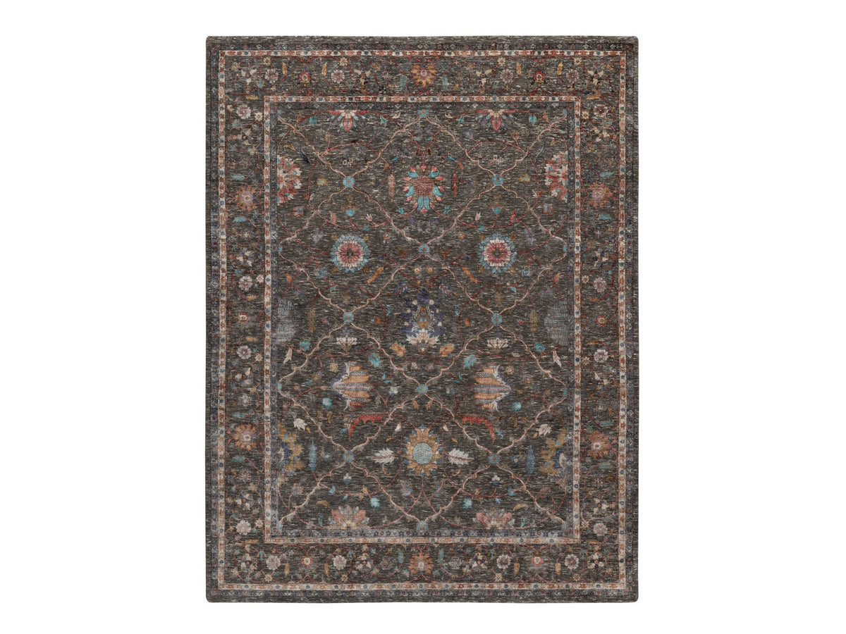 Transitional hand-knotted wool/silk rug in Brown, 7'9" x 10'2", SKU O091166